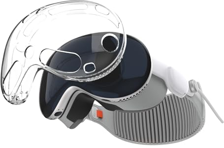 Aimtel Schutzgehäuse Kompatibel mit Apple V-ision Pro, TPU -Schutzabdeckung kompatibel mit Apple V-ision Pro VR-Helmschutzhülle für Apple V-ision Pro VR 2024 Zubehör (Transparent)
