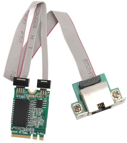 M.2 A E Netzwerkkarte NIC Gebogener Stift, Gigabit Ethernet Server Adapter, M.2 A E I210AT Single Port Gigabit Server NIC Adapter Unterstützt 1000/100/10 Mbit/s, NIC I210AT Chip