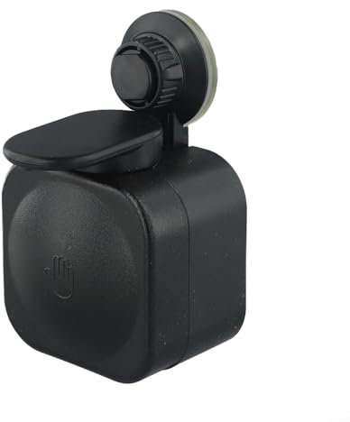 Zoegneer Distributeur de savon mural à ventouse sans perçage étanche et réutilisable pour salle de bain (noir)