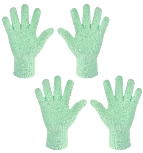 FSSTUD Lot de 4 gants en microfibre lavables pour nettoyer les coins des meubles, les lampes, les feuilles et les plantes, difficiles à atteindre