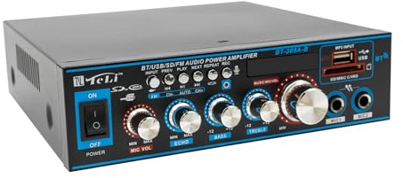 Verstärker,Audio-Verstärker,Mini HiFi Verstärker,Verzerrungsrate von 0,1%,Bluetooth-Konnektivität,Stereo-Radio (Frequenz: 87,5-108 MHz),Fernbedienung