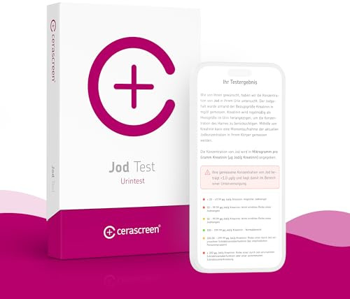 cerascreen Jod Test für Zuhause | Laboranalyse inkl. ausführlichem Ergebnisbericht & Beratungsgespräch | Schnelle & Einfache Probenentnahme | Zur Schilddrüsen- & Hormonbalance