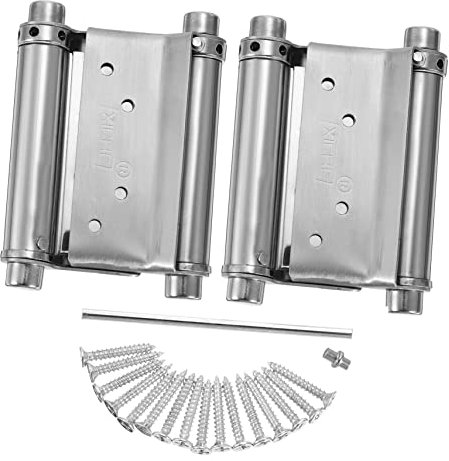 jojofuny 2St Scharnier kaffeewaage kaffeehaus salon schnapsbar barce weinbar bumbsbar door hinge gartentüre leiste bars bartwachs pendeltürbänder pub Federtür Rostfreier Stahl Silver
