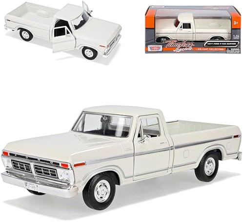 Motormax Ford F*150 Custom Weiss Pick-Up 6. Generation 1973-1980 1/24 Modell Auto