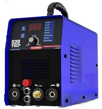 HPHPH Welder, 4 in 1 Plasma Cutter TIG Welding Machine 520TSCP DC Inverter TIG MMA IGBT Pulse CNC Plasma Cutter for Metal 16MM CUT,Large LED Digital Display