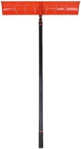 Schneeschaufel aus Stahl mit langem Stiel und Holzgriff für AC- und Outdoor-Aktivitäten, 150 cm, Orange