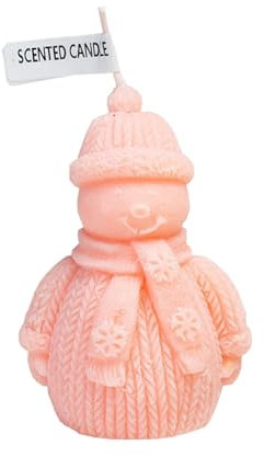 Schneemannförmige Sojawachs-Duftkerze Holiday Cosy Ambiance Essential Candle (Puder)