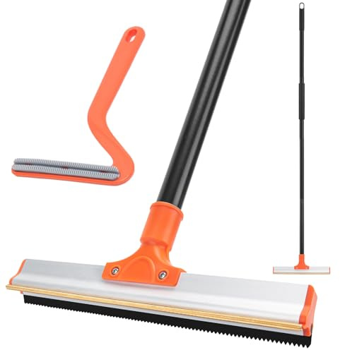 Carpet Rake for Pet Hair Removal, 57'' Long Handle Dog and Cat Hair Remover Tool to Fluff Rug, Stair Carpets and Couch Cleaning Rake