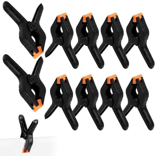 10 Pièces Pinces à Ressort de 4 Pouces, Pinces Multifonctionnelles en Nylon Noir pour Travaux de Bois, Photographie, Arrière-plans, Jardinage, Terrasse et Artisanat