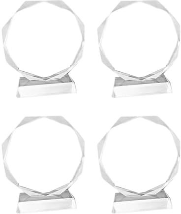 PAGJHRFJG 4X Crystal Glass Trophy Blank Crystal Trophy Medal Graduation Season Commemorative Ornaments Company Awards