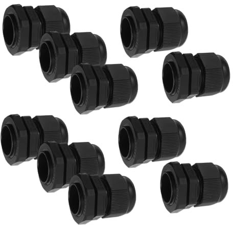DIYEAH Armoured Cable Connectors 10pcs Nylon Glands Pass Through Glands for 6-12mm Cables