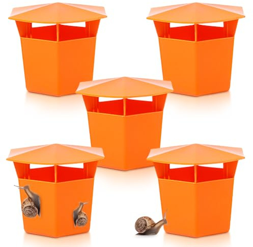 5 Stück Schnecken Fallen,Nacktschnecken Falle,Bio-Schneckenfallen Ohne Chemie Freundlicher Schneckenfänger,Wiederverwendbare Bierschneckenfalle,Für Pflanzen Vor Schnecken Zu Schützen (Orange)