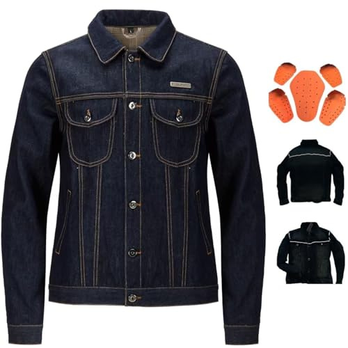 CBBI-WCCI Hombre Moto Chaqueta Vaquero para Motocicletas Impermeable y Duradero en Todas las Estaciones con 5x CE Protector