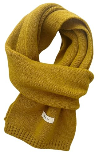 Generisch Winterschal Wollschal Weiche Warm Strickschal - 100% Wolle - Herbst Winter Einfarbig Gestrickter Schal Vielseitiger Kaschmir-Halsschal für Damen Herren, 160 x 20 cm
