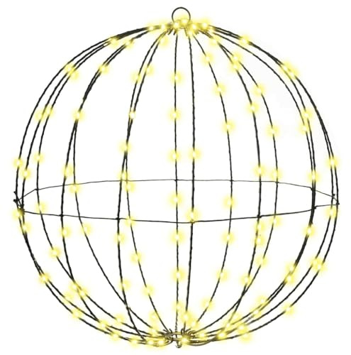 vidaXL Ball mit 160 LEDs Warmweiß 50,5 x 50,5 x 52 cm Metall, Wohnzimmer, moderne Weihnachten, festliche Deko, runde Ornamente, LED-Lichter, saisonale Akzente