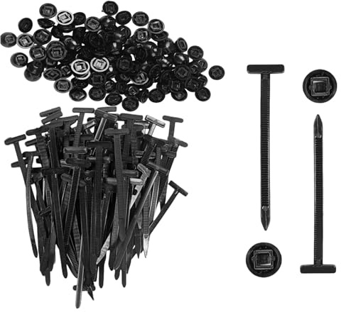 AOCGDDS Nylon Cable Tie Clips 120PCS, Black Auto Fastener Clips | Durable nylon clips for automotive repairs, cable organisation, trim panels, engine covers and DIY fixing projects