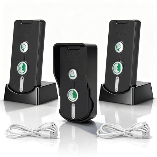 3PCS Intercom Systems for Home, Wireless Intercom Doorbells 500m, Waterproof Home Communication System, Doorbell Intercom System for Home, Office, Hospital