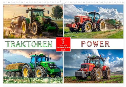 Traktoren Power (Wandkalender 2026 DIN A3 quer), CALVENDO Monatskalender: Maschinen, die die moderne Landwirtschaft antreiben. (CALVENDO Technologie)