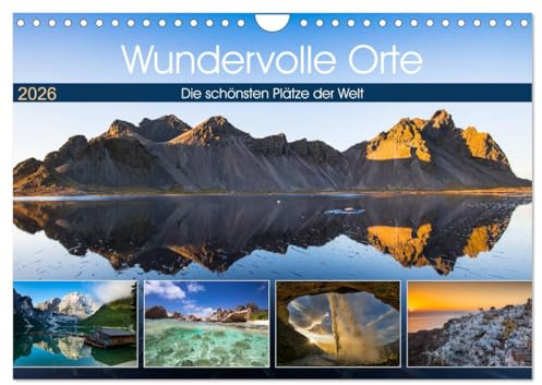 Wundervolle Orte (Wandkalender 2026 DIN A4 quer), CALVENDO Monatskalender: 12 professionelle Landschaftsaufnahmen aus aller Welt (CALVENDO Natur)