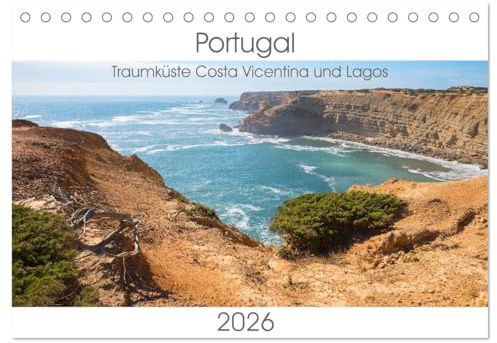 Portugal - Traumküste Costa Vicentina und Lagos (Tischkalender 2026 DIN A5 quer), CALVENDO Monatskalender: Landschaften in der Küstenregion rund um Carrapateira und Lagos (CALVENDO Natur)