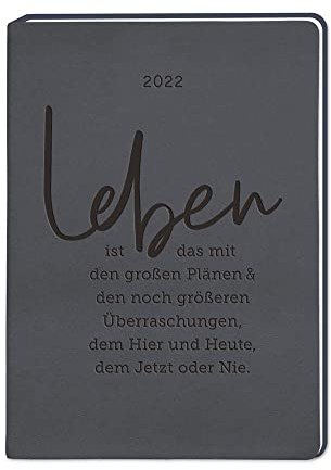 Terminplaner Lederlook A6 Schwarz 2022: Terminplaner Lederlook A6