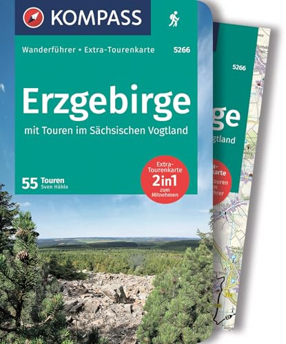 KOMPASS Wanderführer Erzgebirge, 55 Touren mit Extra-Tourenkarte: GPS-Daten zum Download