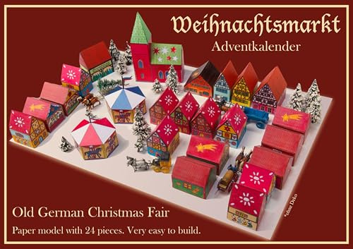 Weihnachtsmarkt - Papiermodell: Basteln aus Papier als Adventskalender, Tischdeko und Baumschmuck