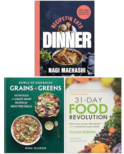 RecipeTin Eats Dinner, [Hardcover] Bowls of Goodness Grains + Greens & [Hardcover] 31-Day Food Revolution 3 Books Collection Set