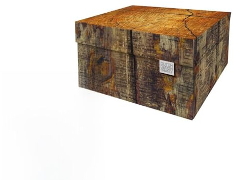 DDB Dutch Design Brand Aufbewahrungsbox Medium mit Deckel – 2 Aufbewahrungsboxen – FSC-zertifizierter, recycelbarer Karton (Größe: 33,2 x 24,2 x 16,5 cm) (Tree Trunk)