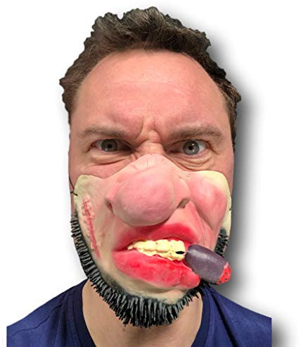 Drôle Demi Visage Pirate Masque Latex Barbe Noire Captain Crochet Costume Fête Halloween