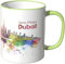 WANDKINGS® Tasse, Schriftzug Guten Morgen Dubai! mit Skyline - HELLGRÜN