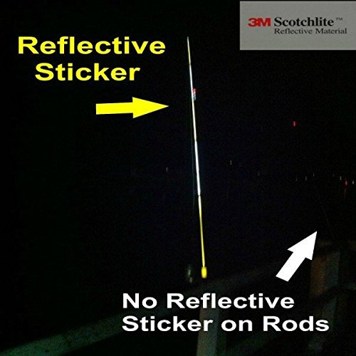 StickersLAb - Nastro adesivo rifrangente riflettente materiale 3M canna da pesca vettino 3 Metri (Giallo)