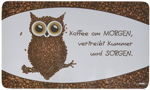Kesper 32359 Dekor-Frühstücksbrettchen Kaffee-Eule aus Melamin, Bunt, 23,5 x 14 x 0,4 cm