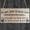 RED OCEAN If My Dog Makes You Uncomfortable Novelty Wooden Hanging Plaque Dogs Lover Sign