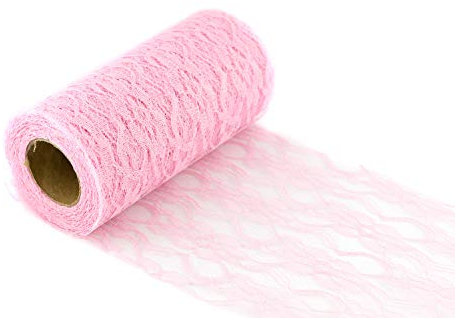 Creativery 10m Spitzenstoff 30cm (rosa 148) // Spitze Tischläufer Tischband Spitzenband Spitzenborte Hochzeit