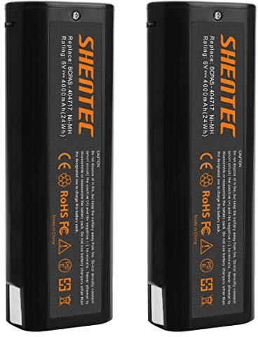 Shentec 2-Pack 6V Battery Compatible with Paslode 404717 B20544E Bcpas Black