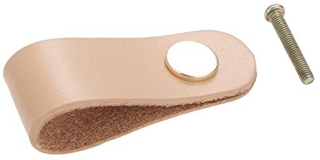 JeogYong Schrankgriff, Sätze von 4 Stücken Zarter Ledergriff Benutzt für Schrankfach-Schlafzimmer-Möbel (Einzelloch, Kamel)