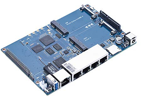 pzsmocn Banana Pi R64 Router/BPi Open Source Router/Banana Pi Development Board,1.35GHZ 64 Bit Dual-Core Arm Cortex-A53,Built-in 4x4n 802.11n/Bluetooth 5.0 System-on-Chip,POE Function Support.