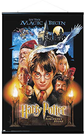 Grupo Erik Magnetische Posterleiste mit Poster - Harry Potter under der Stein der Weisen - Poster mit Rahmen, PACK0162