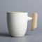 THUMBGEEK Japanischer Vintage-Kaffeetasse mit Holzgriff, Wasserbecher für Zuhause und Büro (weiß-C)