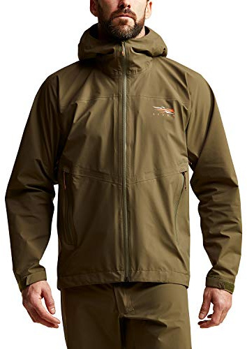SITKA Dew Point Hooded Jacket - Lightweight and Waterproof Hunting Mens Jacket, Pyrite, 2XL