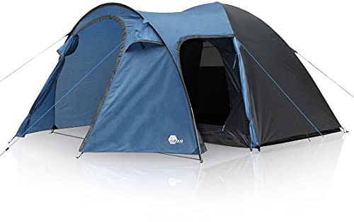 your GEAR Zelt Cetona - 4 Mann Campingzelt mit dunkler Schlafkabine, Kuppelzelt mit 3000 mm Wassersäule, Wohn-/ Vorraum, 2 Eingänge und Stehhöhe, wasserdichtes Festivalzelt