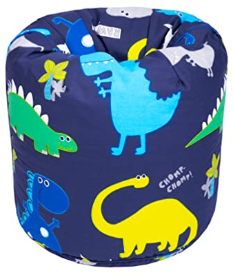 Ready Steady Bed Sitzsack Kinder mit füllung - Bodenkissen Kinder Sitzsack - Sitzsack Kinderzimmer- Bean Bag Kinder - Kindersitzsack - sitzsack Sessel,Comfy Kindermöbel (Dino Dark)