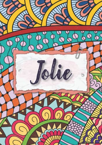 Jolie: Notizbuch A5 | Personalisierter vorname Jolie | Geburtstagsgeschenk für Frau, Mutter, Schwester, Tochter | Bunte Abdeckung | 120 Seiten liniert, Kleinformat A5 (14,8 x 21 cm)