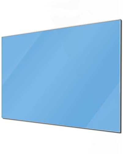 Banjado Glas Magnettafel 120x80cm - Magnetwand und Memoboard für Küche, Büro, Kinderzimmer - Magnetpinnwand inkl. 4 Magnete & Montageset - Pastellblau
