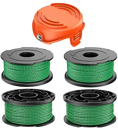 Bobine de fil pour Black et Decker GL7033 GL8033 GL9035 A6486 débroussailleuse sans fil 2,0 mm 6,1 m, Bobine de fil rechange Coupe Bordure pour Black and Decker A6486 (4 + 1pcs)