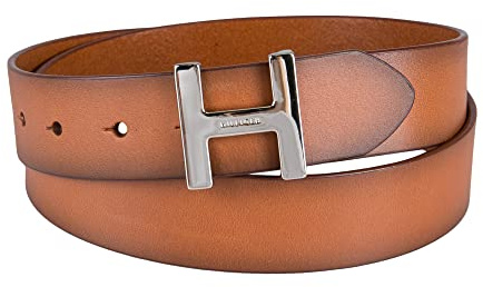 Tommy Hilfiger Damen-Gürtel mit H-Plaque-Schnalle, Hellbraun, M