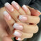 Sethexy Court Carré Ombre Faux ongles Naturel Rose Ongles à coller Glossy Press on Nails 24Pcs Acrylique Faux Ongles Autocollants pour femmes et filles