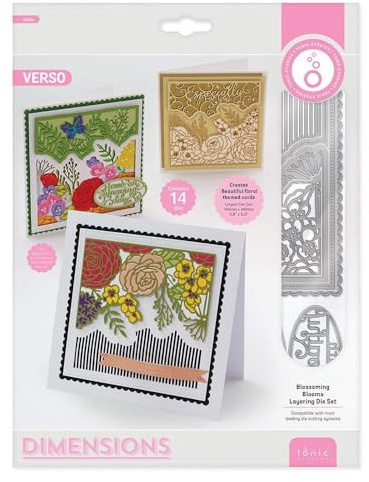 Tonic Studios - Blossoming Blooms Die Set - 14 Dies, 149mm x 149mm