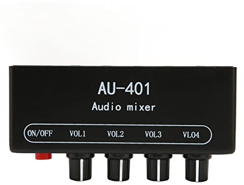 Audio Mixer, 4 In 1 Out Stereo Line Mixer, Unabhängige Lautstärkeregelung 3,5 Mm Sound Mixer für Kopfhörerverstärker PC